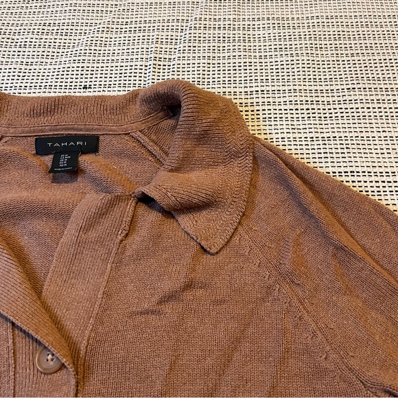 Tahari Button Up Collared Sweater - Picture 2 of 5